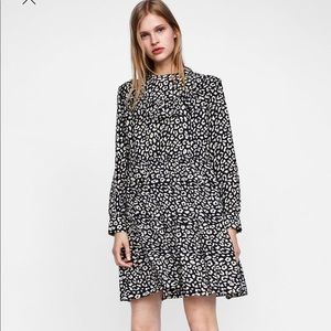 Zara Ruffle Animal Print Dress